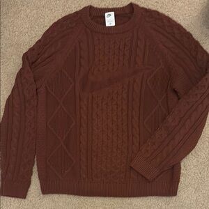 Nike Men's Brown Cable Knit Sweater